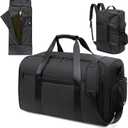 GARPROVM Garment Duffle Bags for Travel, 4 in 1 Convertible Garment Bags with Separated Suit Bag Shoe Compartment, Waterproof Carry On Luggage Bag Backpack for Short Trip, Weekender Bag for Men Women