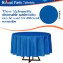 YSYJ 12 Pack Royal Blue 84 Inch Disposable Plastic Tablecloths Round Table Cloth Plastic Table Cover for Parties