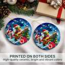 5 x Puerto Rico Christmas Ornament 2025, Double Sided Ceramic Ornaments for Christmas Tree Decorations, for Women and Men, Holiday Coqui Frog Puerto Rico Ornaments