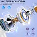 Wireless Earbuds Bluetooth Headphones, 2025 Hi-Fi Stereo Deep Bass Ear Buds, 4 ENC Noise Cancelling Mic, USB Fast Charging in-Ear Earphones, IP7 Waterproof Workout Sport for Laptop Pad Android iOS