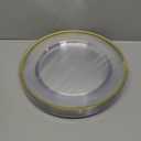 12 Inch Disposable Charger Plates, 25 Pack Plastic Clear Plates with Gold Rim, Perfect Table Decor for Party, Wedding, Dinner