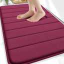 OLANLY Memory Foam Bath Mat 30x20, Super Soft Absorbent Bathroom Rugs, Quick Dry, Machine Washable Shower Floor Rugs, Bathmat Carpet, Bathroom Home Decor Accessories, Burgundy