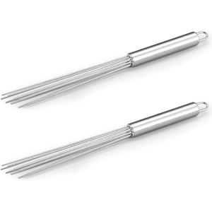 Baderke 2 Pcs Espresso Whisk 11.5 Inch Long Handle Barista Whisk 10 Needles 2 mm Stainless Steel Coffee Stirrer Tool Efficient Mixing Time Saving Reduction Clumping Ideal for Commercial Home