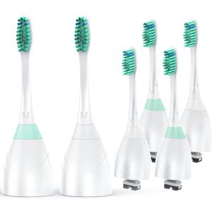 Replacement Heads for Philips Sonicare - Replacement Toothbrush Head Compatible with Phillips Sonicare Screw-on Electric Brush, E-Series, Essence, Xtreme, Elite, Advance and Clean Care, 6 Pack