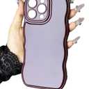 Nekiyo Tech Phone Case Compatible with iPhone 17 Pro Max, Simple Wavy Frame Soft Silicone Aesthetic Cover, Scratch Resistant Non-Slip Grip - Red