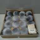 Sea Team 16-Pack Flocked Velvet Cloth Christmas Tree Ball Ornaments Set, Hanging Velour Baubles, Shatterproof Plastic Decorations for Xmas Tree, Wreath, Garland, 80mm/3.15 Inches, Gray (Grey)