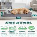 Furhaven Orthopedic Dog Bed for Large Dogs w/ Removable Bolsters & Washable Cover, For Dogs Up to 95 lbs - Plush & Suede Sofa - Gray, Jumbo/XL