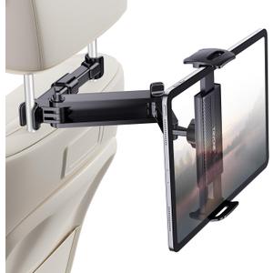 Car Headrest Tablet Holder Mount Stretchable Backseat Tablets Stand for Kids, Car Seat Mounts Compatible with iPad Pro 12.9 Air Mini, iPhone, Galaxy Tab, Switch, All 4.7-12.9" Screen Devices