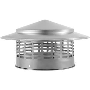 Chimney Cap, Chimney Cover, 6 Inch, Roof Vent Caps, Fireplace Caps, for Outside, Spark Arrestor, Rain, Wood Stove Pipe, Flue, Roof Topper, Round, Stainless Steel, Universal, Anti Downdraft