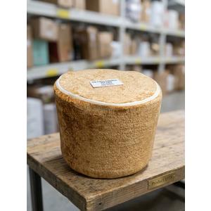Cozy Camel Plush Round Ottoman / Pet Bed Footstool 16*13