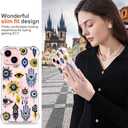 Hungo Compatible for iPhone 15 Plus Case for Women Clear Design Cute Geometry Religion,Girly Girls Hamsa Hand Evil Eyes Eye of Providence