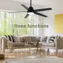Ceiling Fans with Lights, 52 Inch Modern Ceiling Fan with Remote, Indoor Ceiling Fan for Bedroom, Living Room,High CFM Ceiling Fans with 3CCT Lights Kit, Quiet DC Motor, Timer