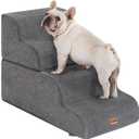 Made4Pets Dog Stairs Ramp for Bed, 4-Step Dog Steps for High Bed Couch Sofa Climbing, 35D Foam Pet Steps for Small Dogs and Cats, Non-Slip Bottom Pet Stairs, Grey (28.3"x15.7"x19.7"H)