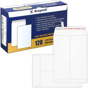 120 PCS 6x9 inches Security Catalog Envelopes Printable Self Seal Envelopes, Anti Tear White Envelopes for Invitation Cards, Pictures, Photos, Documents