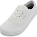 WHITIN Women's Knit Wide Minimalist Barefoot Shoes Width Toe Box Zero Drop Sole Sneakers Minimus Size 9 9W Tennis Running Walking Training White 