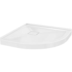 Carlton Marquette 32" x 32" Round Corner Double-Threshold Shower Pan Base with Center Drain in Glossy White