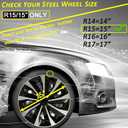 15 inch Hubcaps ABS Replacement for Steel Wheel（Non-Alloy） Snap-on Set of 4, 15-inch standard