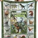 Dinosaur Blanket for Boys Girls,Ultra Soft Dino Blanket Decor for Couch Sofa Bed,Educational Gifts for Dinosaur Lovers,40"x50"-Kids/Throw Size (01 -Dinosaur 3)