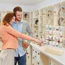 Earring Display Stand for Selling, Wood Earring Rack Display Holder Stand, 4 Tier 20 Hooks Jewelry Display for Selling with 40pcs Earring Cards, Bracelets, Rings, Necklaces