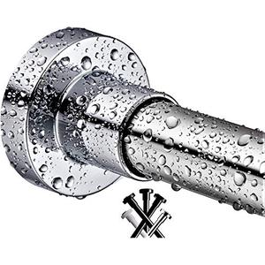 BRIOFOX Shower Curtain Rod 43-73 Inches, Rustproof and Non-Slip Spring Tension Rod for Window or Bathroom, Polished 304 Stainless Steel