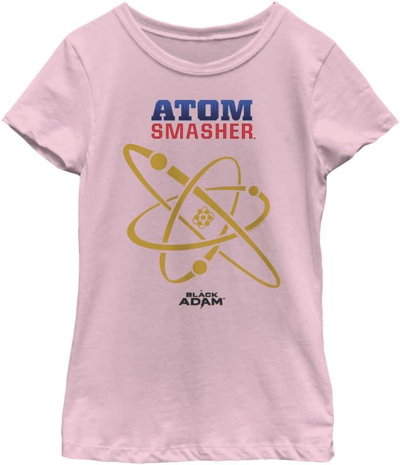 DC Comics Black Adam Smasher Symbol Girls Short Sleeve Tee Shirt (X-Large, Light Pink)