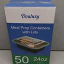 50 Pack (100-Piece) 24 oz Meal Prep Containers Reusable with Lids, Sturdy Leakproof & Food Safe, Microwave, Freezer, Dishwasher Safe Prep Containers, To Go Take Out Plastic Food Storage