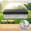 LXKCKJ 12x18 FT Pool Cover for Rectangular Above Ground Pool, Solar Oval Pool Cover Protection with Tensioner, Ideal for Rectangular/Oval Frame Pool Waterproof & UV-Resistant (Black)