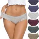 Wealurre Cotton Bikini Women's Breathable Panties Seamless Comfort Underwear (Blue Gold) 6 Pack S