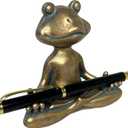 Yoga Frog Writing Pen Holder  Desktop Organizer Perfect for Display of Pens, Pencils, Paint Brushes and Letter Openers  Whimsical Conversation Starter for Home or Office Meditating Zen Figurine