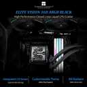 Thermalright Elite Vision 360 ARGB BLACK AIO CPU Liquid Cooler,IPS LCD Screen with 320*320 Resolution,for AM4/AM5/Intel LGA1700/1851,2.73 inchMagnet-Absorbent LCD Screen for Images,Black PC Cooling