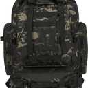 King'sGuard 100L Camping Hiking Backpack Molle Rucksack Military Camping Backpacking Daypack (Blackcp)