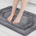 COSY HOMEER Extra Thick Bath Rugs for Bathroom - Anti-Slip Bath Linen Sets Mats Soft Plush Yarn Shaggy 100% Strong Polyeste Living Room Bedroom Water Absorbent(Grey,17x27 - Inches)