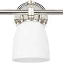Bathroom Vanity Light, 3-Light Bathroom Light Fixtures Over Mirror, Traditional Vanity Lights for Living Room, Milk White Bell Glass Shades, Standard E26 Base, Polished Nickel