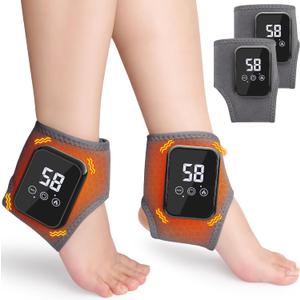 Foot Renew Triple Method Massager 2 Pcs 2026, 3 in 1 Foot Massager for Neuropathy with 3 Vibration Modes & 3 Heat Levels, Cordless & Portable Foot and Ankle Pad for Home/Office/Travel Use, Gray
