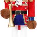 Vipush Christmas Wooden Bear Style Nutcracker Soldier - 15.2 Inch Figure Ornament Desktop Xmas Puppet Decor Doll Pendant for Party Store Home