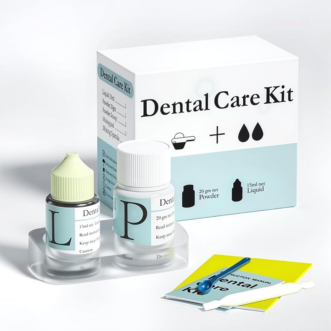 Zinc Oxide Eugenol Temporary Tooth Repair Kit for Loose Crowns, Bridges & Lost Fillings | Temporary Dental Filling Cement & Tools