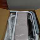 Adjustable Medical Bedside Commode Chair with Padded Backrest, Drop Arm Support, Height Adjustable White