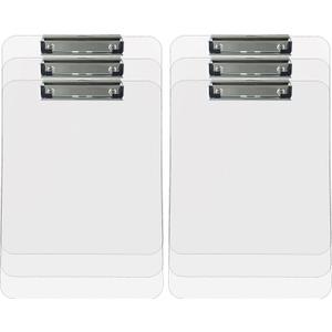 Trade Quest Plastic Clipboard Transparent Color Letter Size Low Profile Clip (Pack of 6) (Clear)