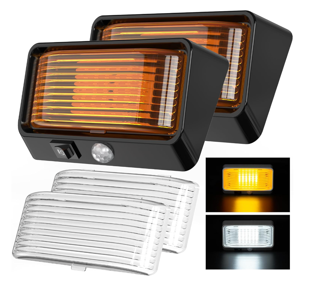 BlueFire RV Exterior LED Porch Light with Motion Sensor â€“ Waterproof, Energy Efficient, Easy Installation, Bright Outdoor LED Lighting for Camper, Trailer, Motorhome (Black)