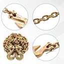 1/4 Inch x 12 Feet Transport Binder Chain G80 Safey Tow Chain with Grab Hooks 3300 Lbs Safe Work Load for Transporting Towing Tie Down Binding Equipment