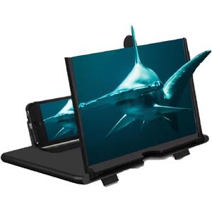 Screen Magnifier, 3D Magnifier Projector Screen, Foldable Phone Stand with Screen Amplifier  Compatible with All Smartphones 10 inch (Black)