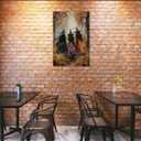 Horror Halloween Decor Witch Wall Art Poster Autumn Three Beautiful Witchy In The Forest Vintage Decor Canvas Print Printing for Home Living Room Bedroom Dorm Bathroom 16x24inch Unframed