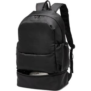 seyfocnia Gym Backpack for Men,Waterproof Travel Backpack With Shoe Compartment Lightweight Sports Gym Bag Casual Daypack-Black (20 Inches)