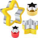 Star Cookie Cutters 4 Pcs, Kimfead Sandwich Cutter for Kids Lunch, Vegetable Fruit Cutters Shapes, Stainless Steel Biscuit Cutters for Children Boys Girls