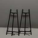 Leinuosen 2 Pcs Metal Easel Stand 16.5" H x 8.7" W x 4.3" D Table Top Easel Stand for Display Tripod Art Picture Mirror Modern Plate Holder for Display Book Photo Wedding Sign (Black)
