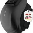 knee massager with heat and red light therapy,3 Heat & 3 Vibration Modes, Cordless Knee Pain Relief Massager with LED Display, Adjustable Straps, Rechargeable, for Arthritis & Joint Pain, Shoulder (Black)