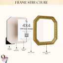 97 Decor 4x4 Vintage Picture Frame - Gold Antique Frame 4x4, Square Ornate Frames 4 X 4 With Glass Front For Tabletop Photo Display And Wall Hanging, Vintage Wall Decor
