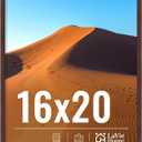 16x20 Picture Frame for Wall Display, 16x20 Brown Picture Frame with HD Plexiglas, 16 x 20 Poster Frame 1 Pack, Display Frame for Vertical or Horizontal, Classic Collection