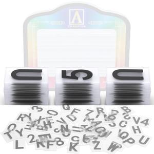 3 Sets 3 x 2 in Bottle Service Sign Replacement Cards 2 Sets Letters A-z and 1 Numbers 0-9 Marquee LED VIP Light Bottle Service Sign Cards for Nightclub Club Bars Party, Without LED Board