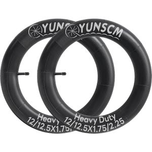 2-Pcs 12"/12.5" Heavy Duty Bike Tubes 12/12.5x1.75/2.25(12 1/2 X 2 1/4) AV 45/57-203 Inner Tubes Compatible with 12x1.75-2.25 12.5x1.75-2.25 12 ½ x 2 ¼ Kid Bike Bicycle Tire Tubes Schrader Valve